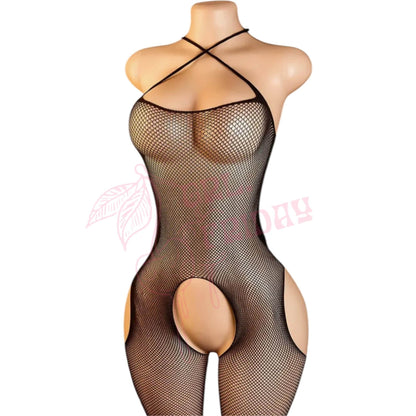 a BBL mannequin wearing a micro mesh disney bodystocking made for exotic dancers. this image is showing the outfit from the side 