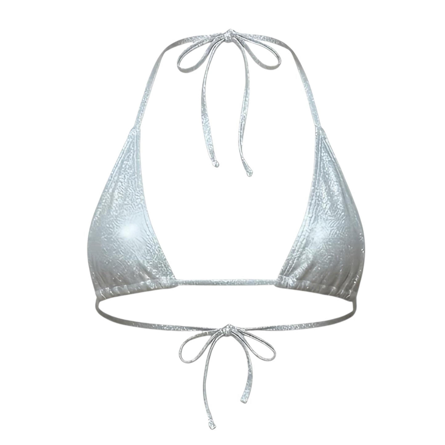 Mini Tri - Kini Top - Silver Holo - GrlFriday Shop