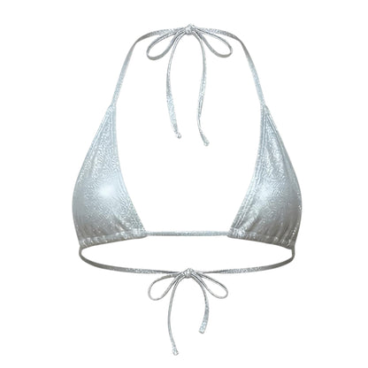 Mini Tri - Kini Top - Silver Holo - GrlFriday Shop