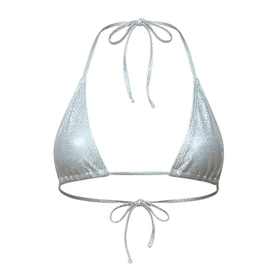 Mini Tri - Kini Top - Silver Holo - GrlFriday Shop