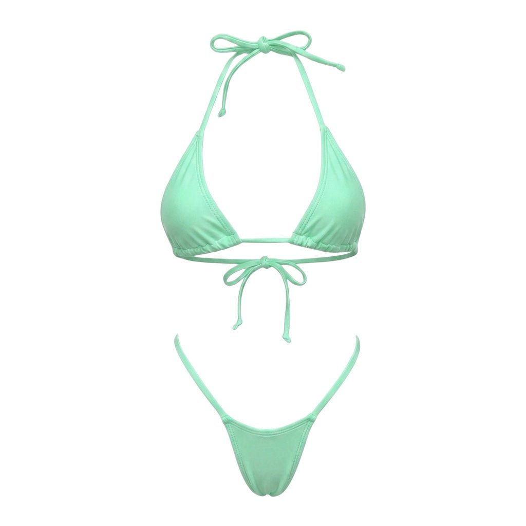Mint Tea Full Coverage G String Thong Mini Tri - Kini Set - GrlFriday Shop