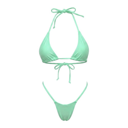 Mint Tea Full Coverage G String Thong Mini Tri - Kini Set - GrlFriday Shop