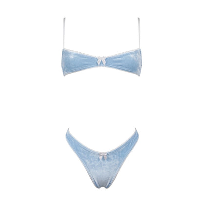 Nanokini Lingerie Set - Pastel Blue Juicy Couture Velour - GrlFriday Shop