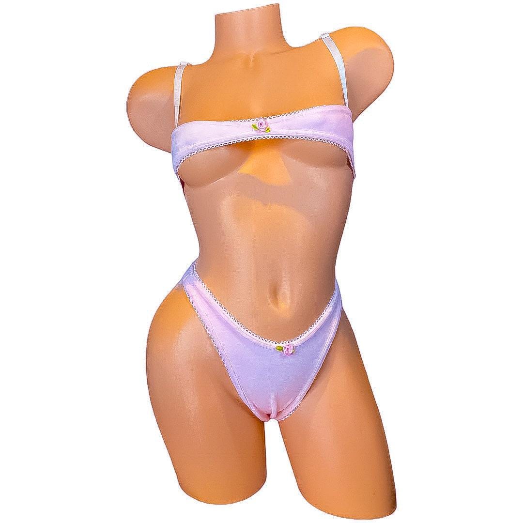 Nanokini Lingerie Set - Pastel Pink Juicy Couture Velour - GrlFriday Shop