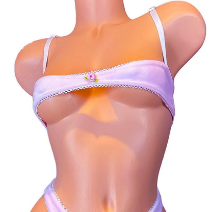 Nanokini Lingerie Set - Pastel Pink Juicy Couture Velour - GrlFriday Shop