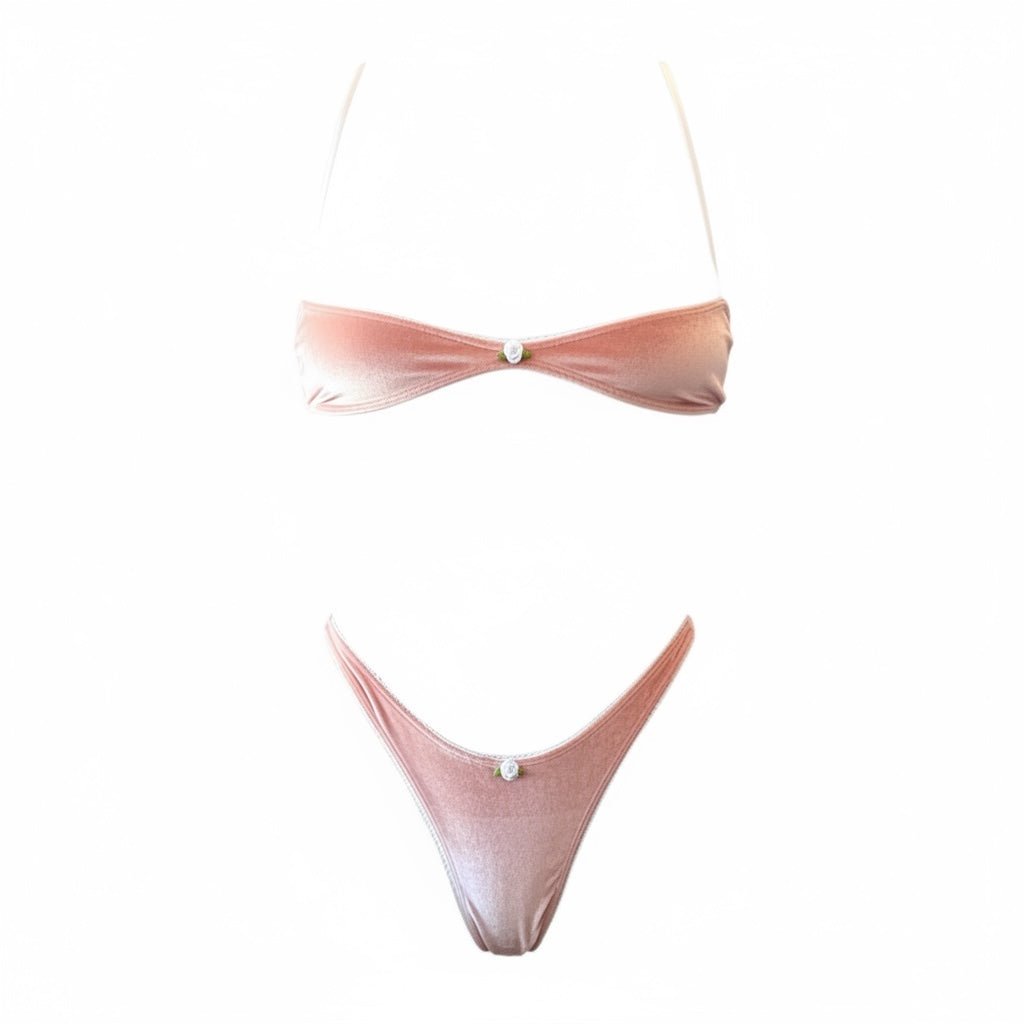 Nanokini Lingerie Set - Peach Velvet - GrlFriday Shop