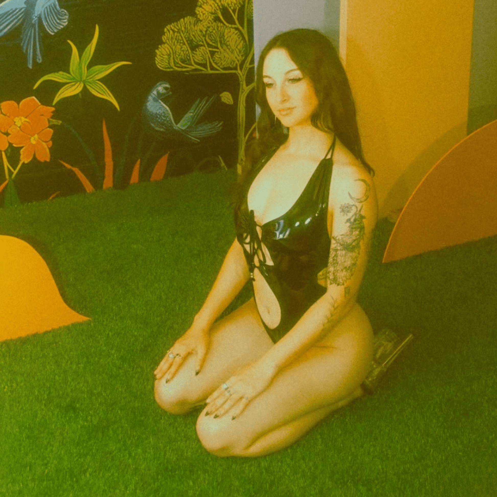 Nova - Black Latex Look Vinyl Vegan Leather Lace Up Cutout Monokini - GrlFriday Shop