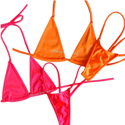 Orange G String Thong Mini Tri - Kini Set - GrlFriday Shop