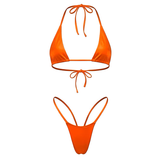 Orange G String Thong Mini Tri - Kini Set - GrlFriday Shop