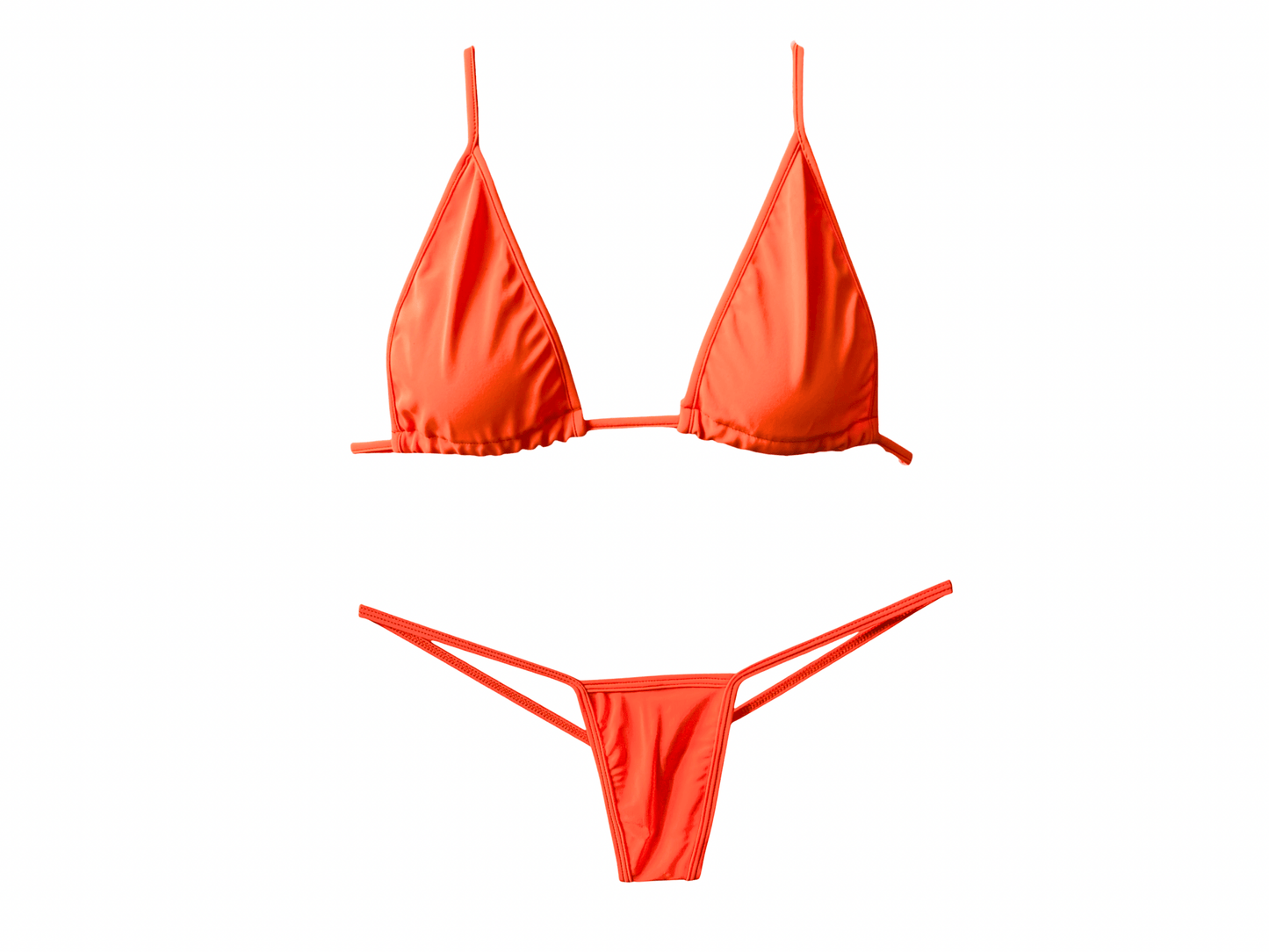 Orange Micro G String Thong Tri - Kini Set - GrlFriday Shop
