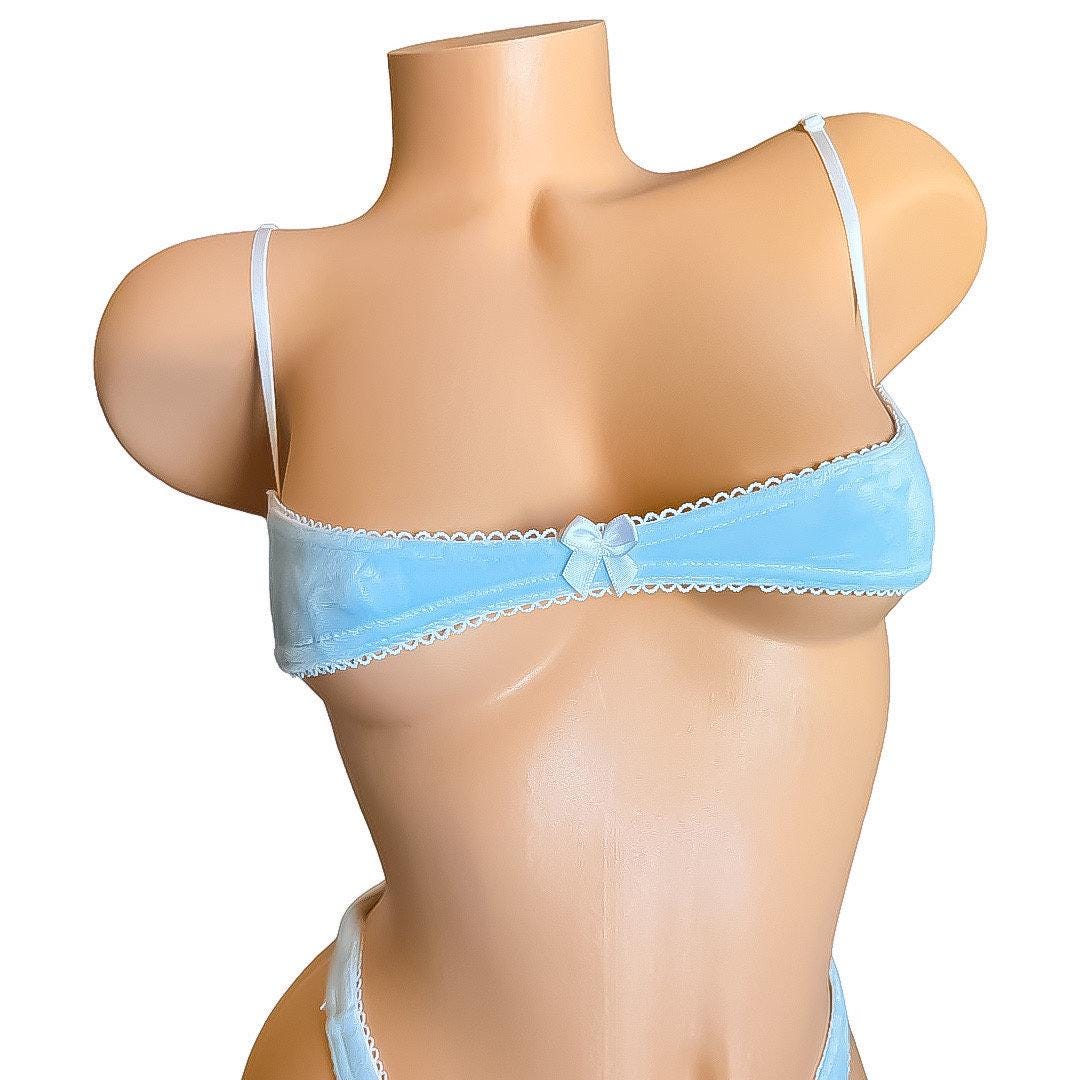 Pastel Blue Juicy C0uture Velour Velvet Thong Bikini Nanokini - EXOTIC DANCEWEAR - GrlFriday Shop