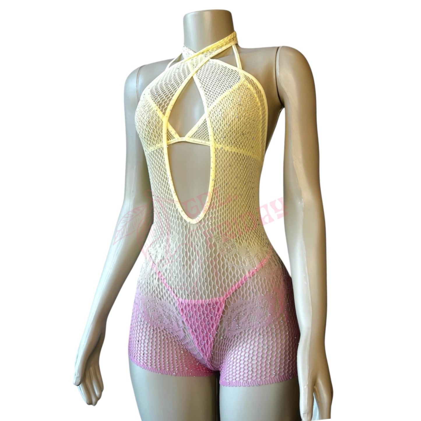 Pastel Ombré Rhinestoned Romper Set - GrlFriday Shop