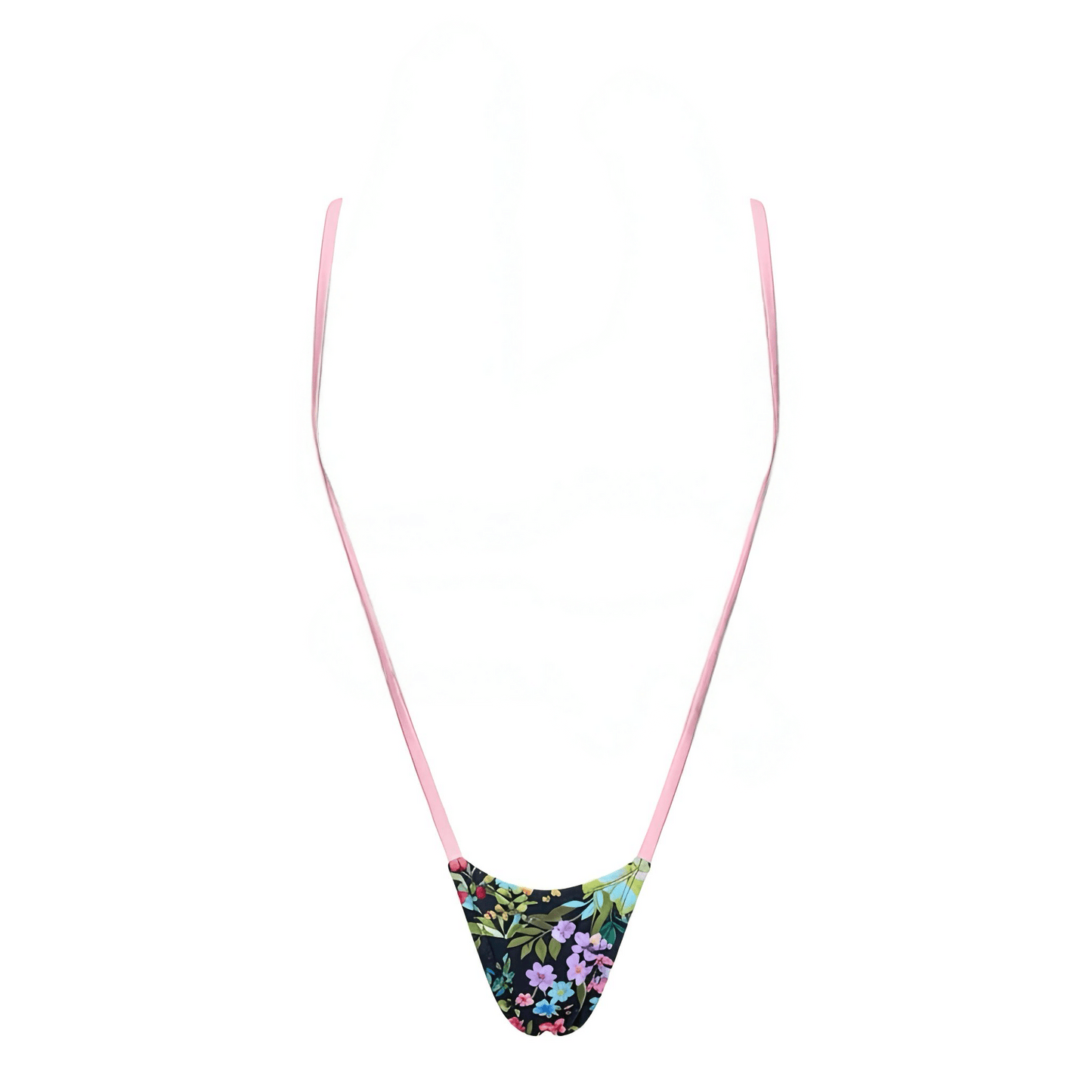 Pastel Pink + Floral Print Slingshot Thong Microkini Set - GrlFriday Shop