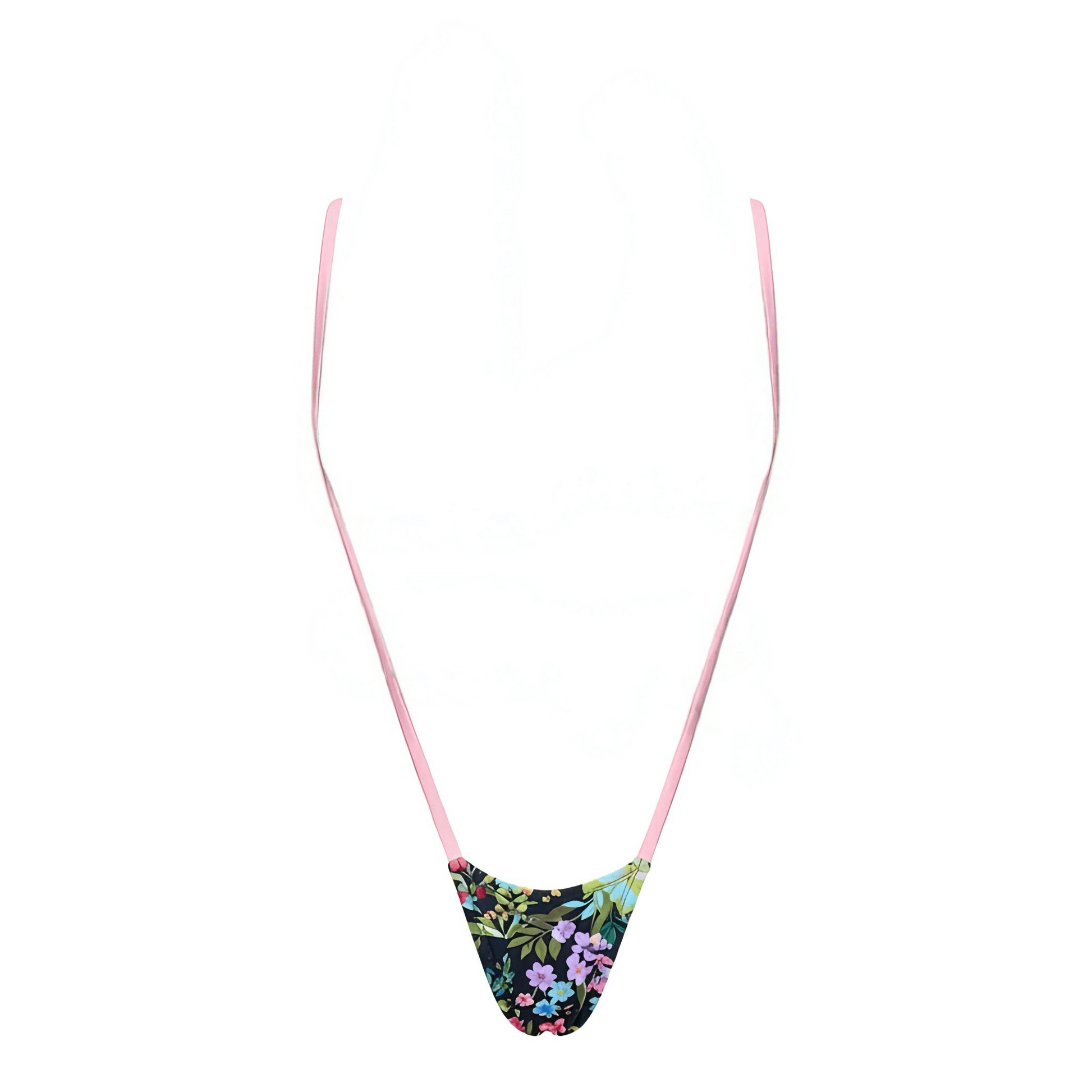 Pastel Pink + Floral Print Slingshot Thong Microkini Set - GrlFriday Shop
