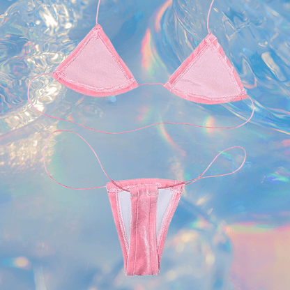 Pastel Pink Velvet Microkini Set - GrlFriday Shop