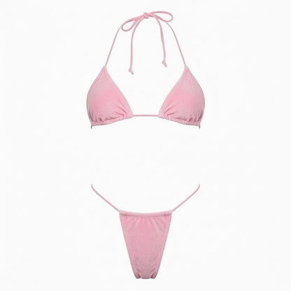 Pastel Pink Velvet Microkini Set - GrlFriday Shop