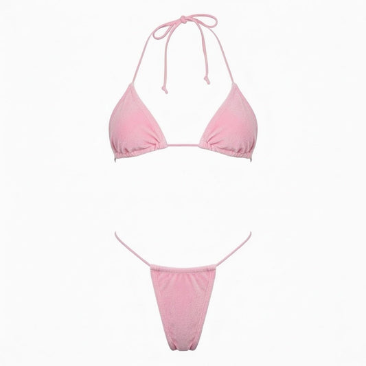 Pastel Pink Velvet Microkini Set - GrlFriday Shop
