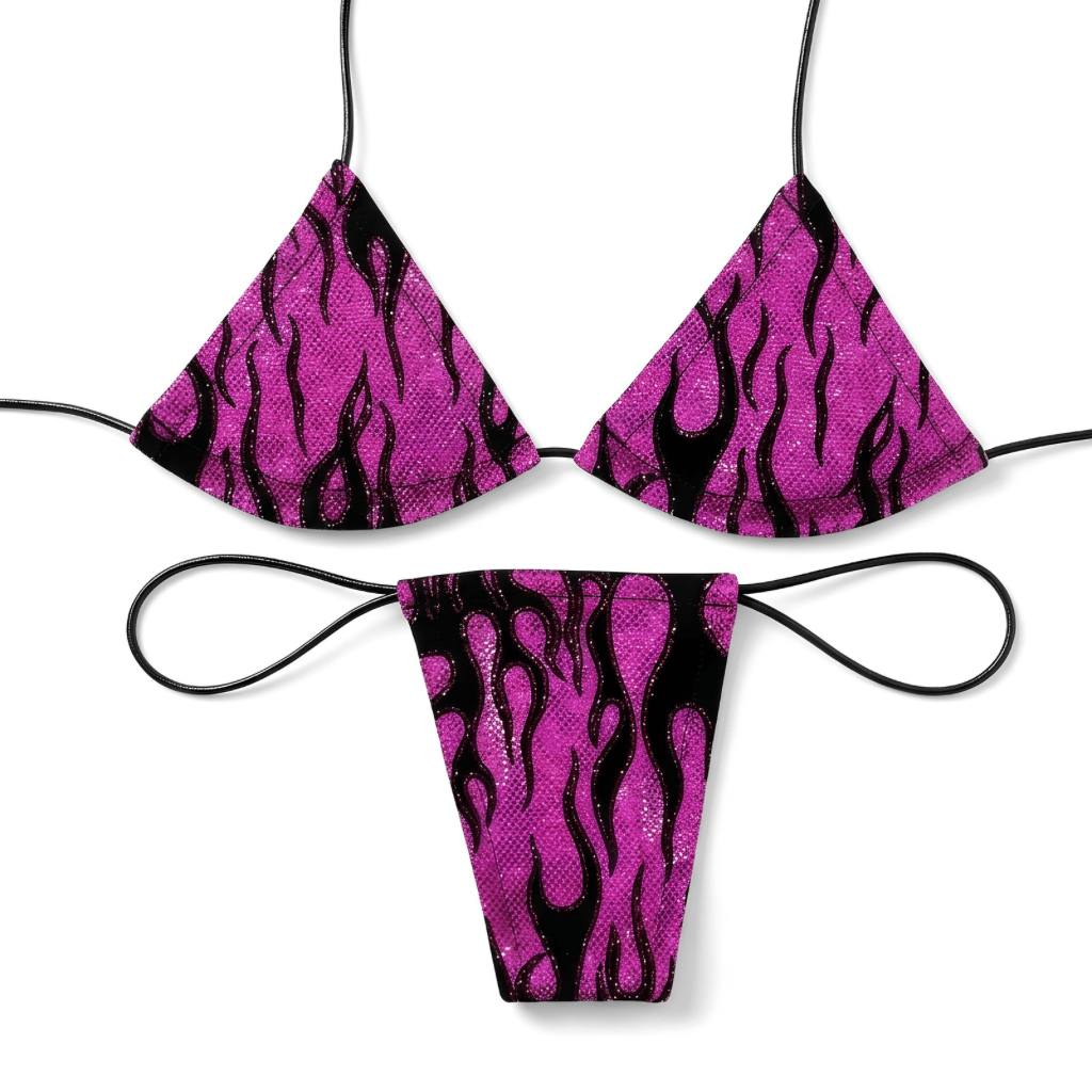 Pink + Black Flame Microkini Set - GrlFriday Shop