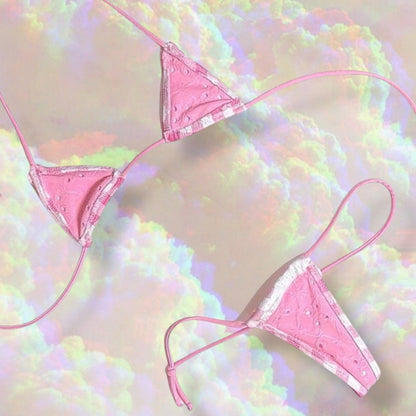 Pink + White Gingham Microkini with Bows - GrlFriday Shop