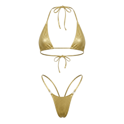 Quick Release G-String Bikini Set - Gold - GrlFriday Shop