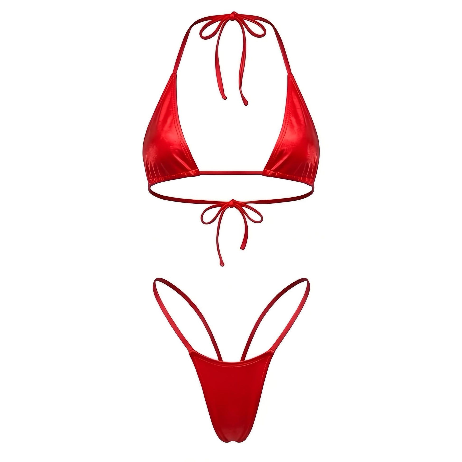 Red G String Thong Mini Tri - Kini Set - GrlFriday Shop