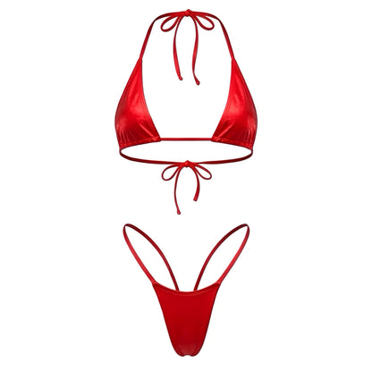 Red G String Thong Mini Tri - Kini Set - GrlFriday Shop