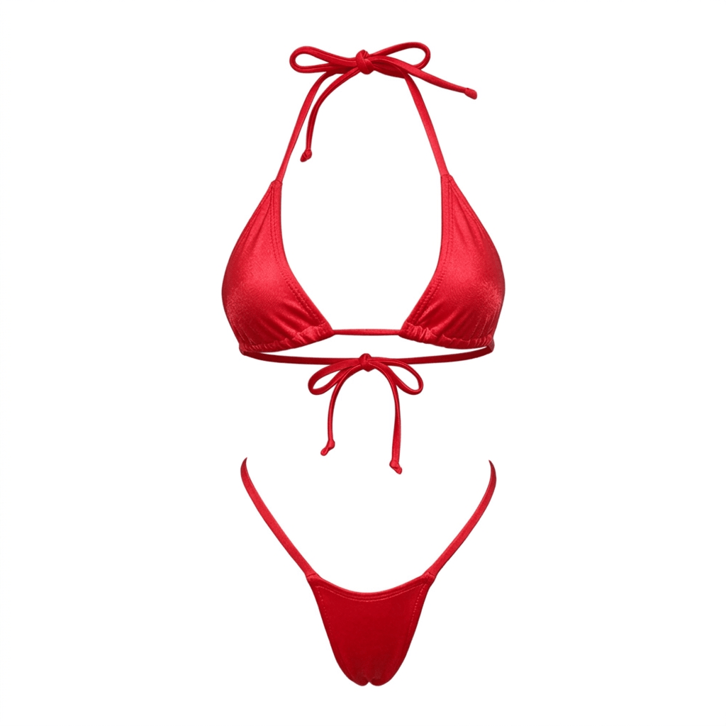 Red G String Thong Mini Tri - Kini Set - GrlFriday Shop