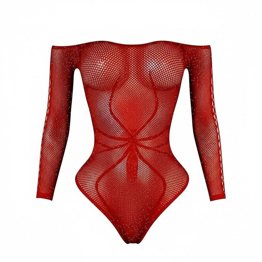 Red Widow Spider Fishnet Stripper Bodysuit - GrlFriday Shop