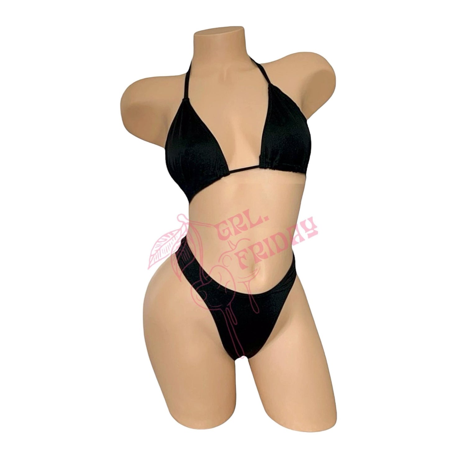 Retro High Thigh Cut Thong - Black - GrlFriday Shop
