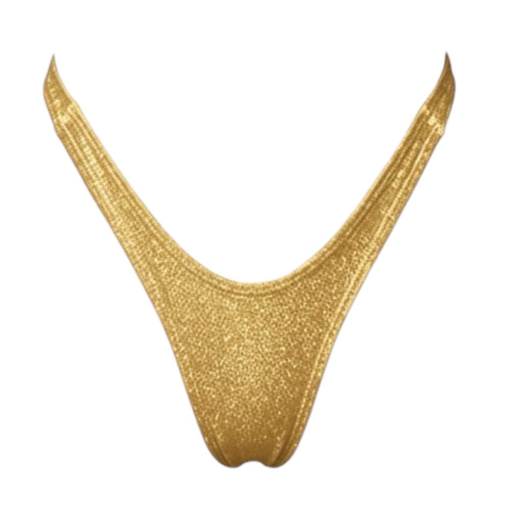 Retro High Thigh Cut Thong - Gold - GrlFriday Shop