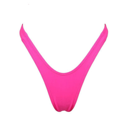 Retro High Thigh Cut Thong - Hot Pink - GrlFriday Shop