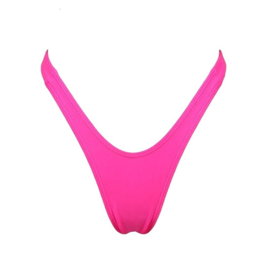Retro High Thigh Cut Thong - Hot Pink - GrlFriday Shop