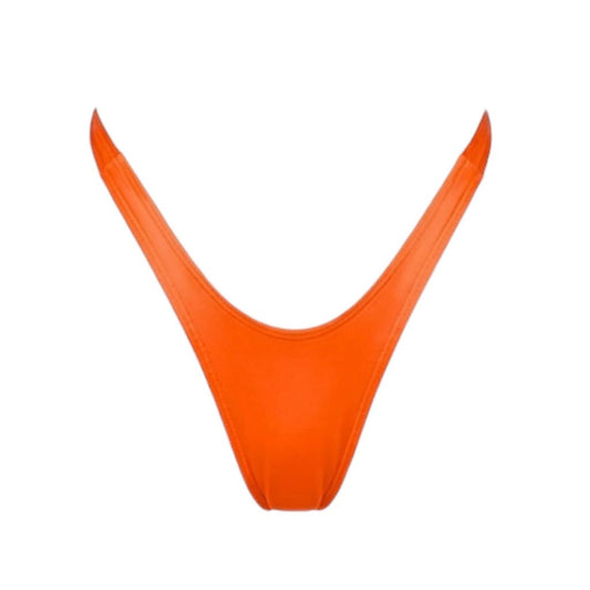 Retro High Thigh Cut Thong - Orange - GrlFriday Shop