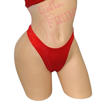 Retro High Thigh Cut Thong - Red - GrlFriday Shop
