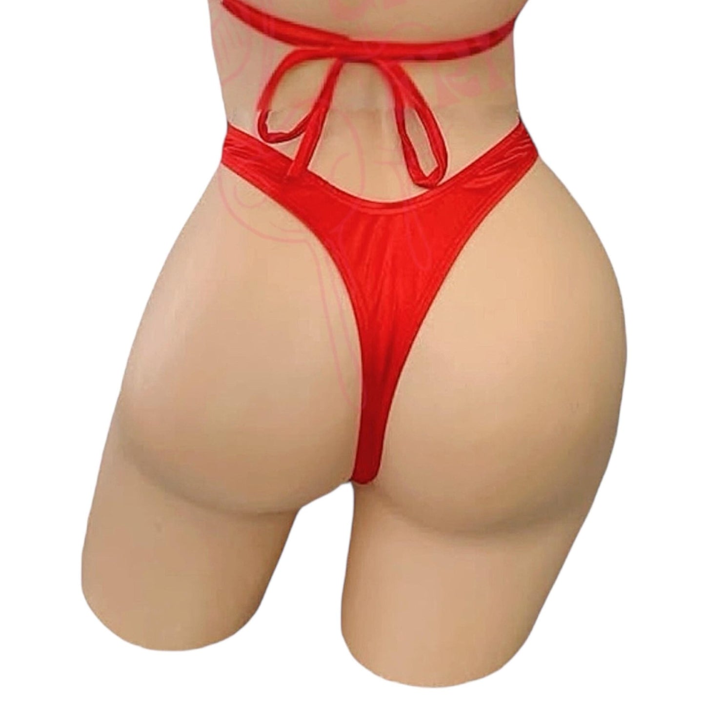 Retro High Thigh Cut Thong - Red - GrlFriday Shop