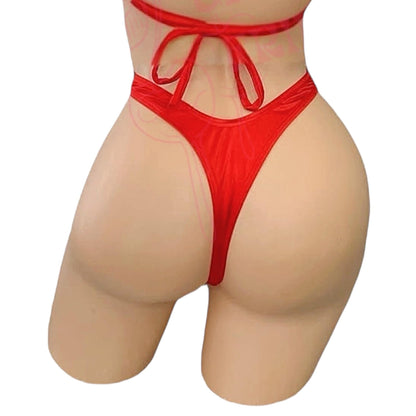 Retro High Thigh Cut Thong - Red - GrlFriday Shop
