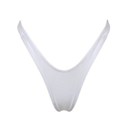 Retro High Thigh Cut Thong - White - GrlFriday Shop