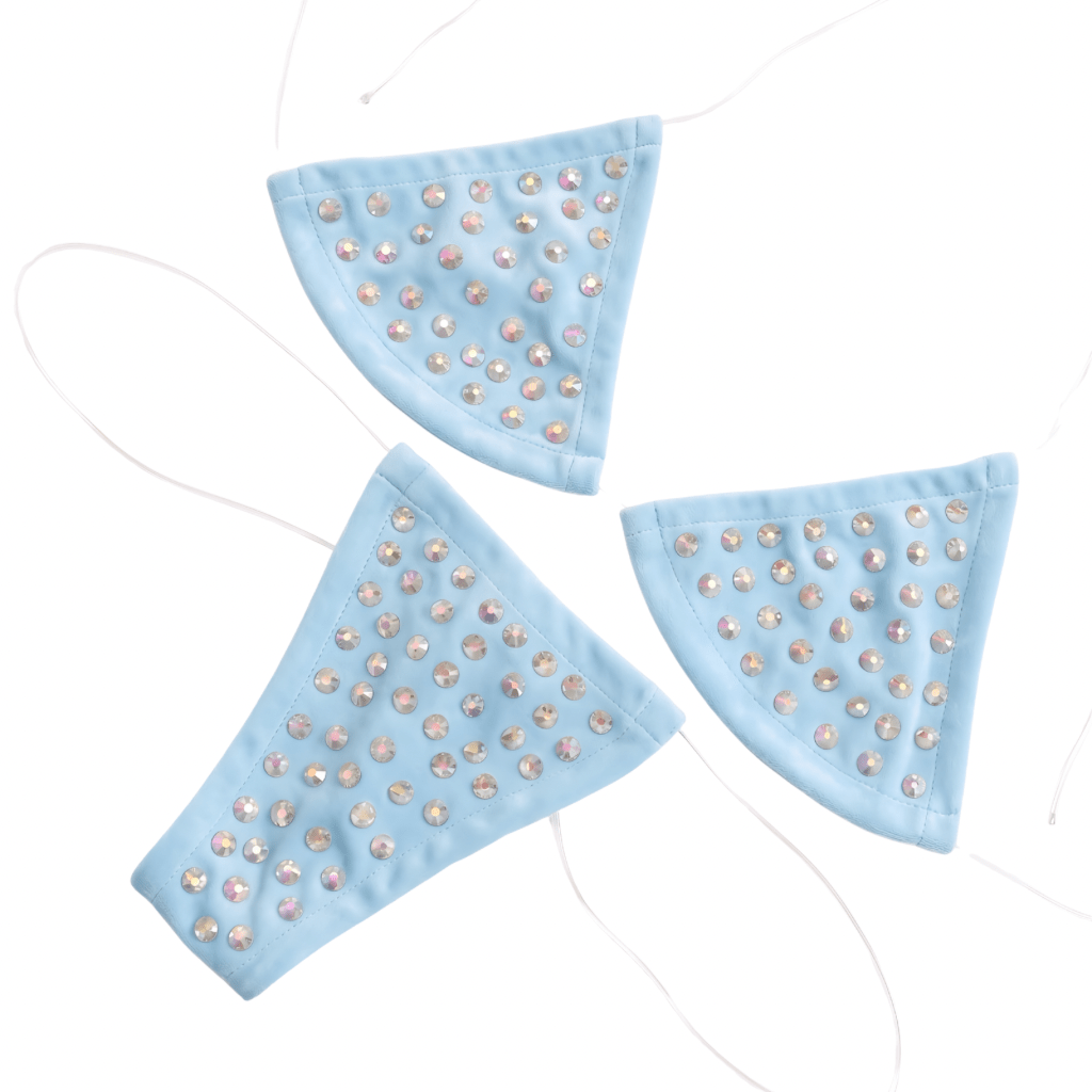Rhinestoned Bling Microkini Set - Baby Blue - GrlFriday Shop