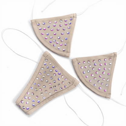 Rhinestoned Bling Microkini Set - Coffee - GrlFriday Shop