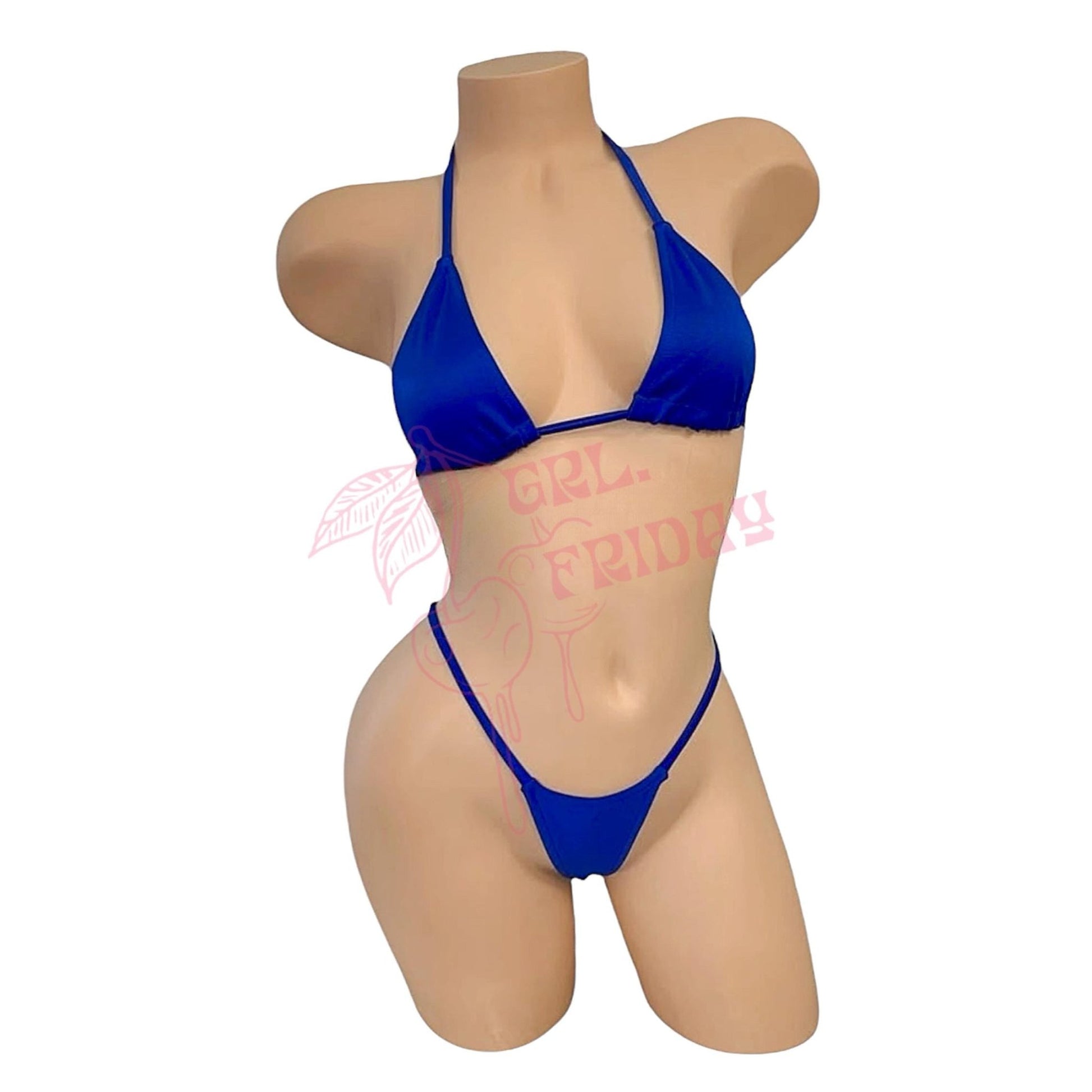 Royal Blue G String Thong Mini Tri - Kini Set - GrlFriday Shop