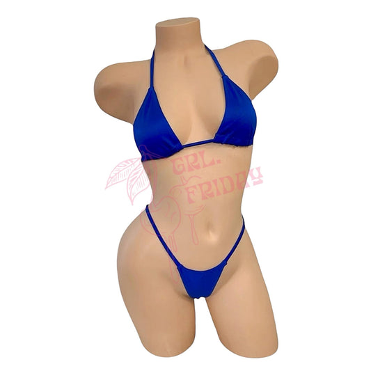 Royal Blue G String Thong Mini Tri - Kini Set - GrlFriday Shop