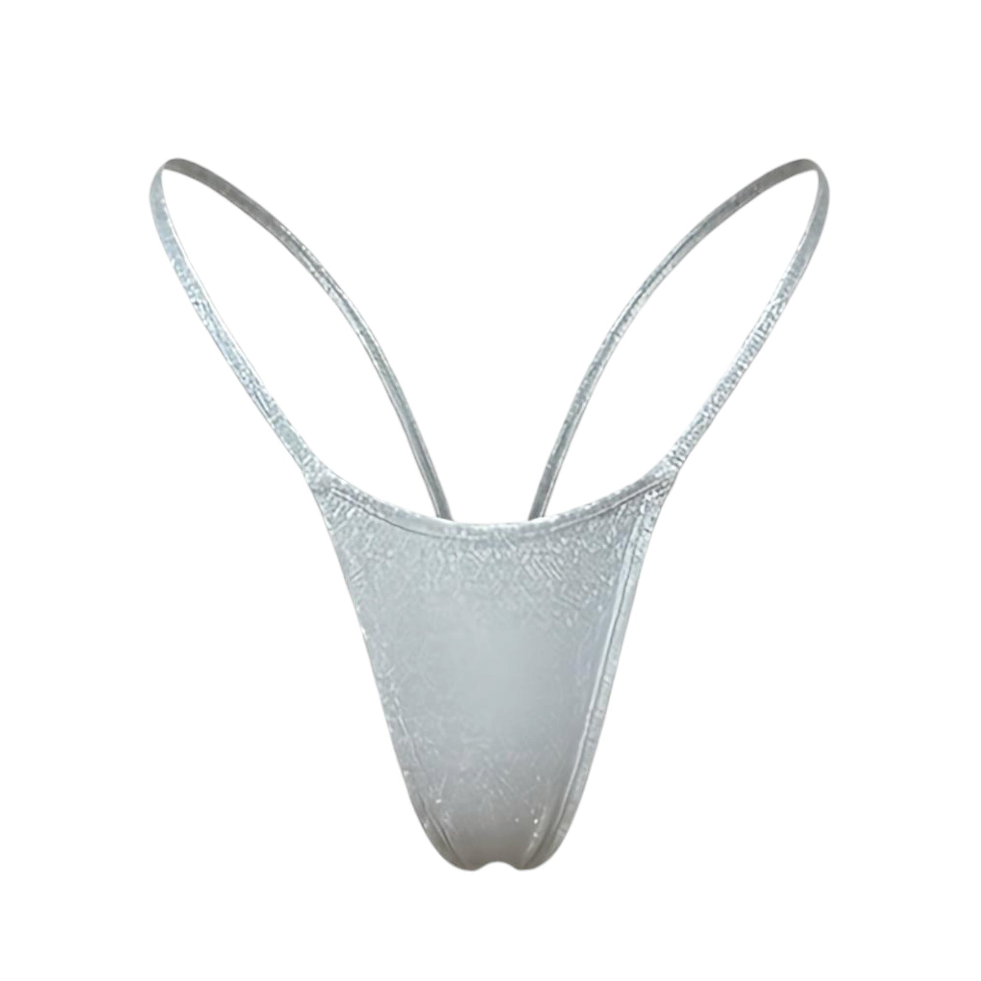 Silver Holo G String Thong Mini Tri - Kini Set - GrlFriday Shop