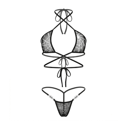 Spider Web Square Top Microkini with Barbed Wire Connectors - GrlFriday Shop