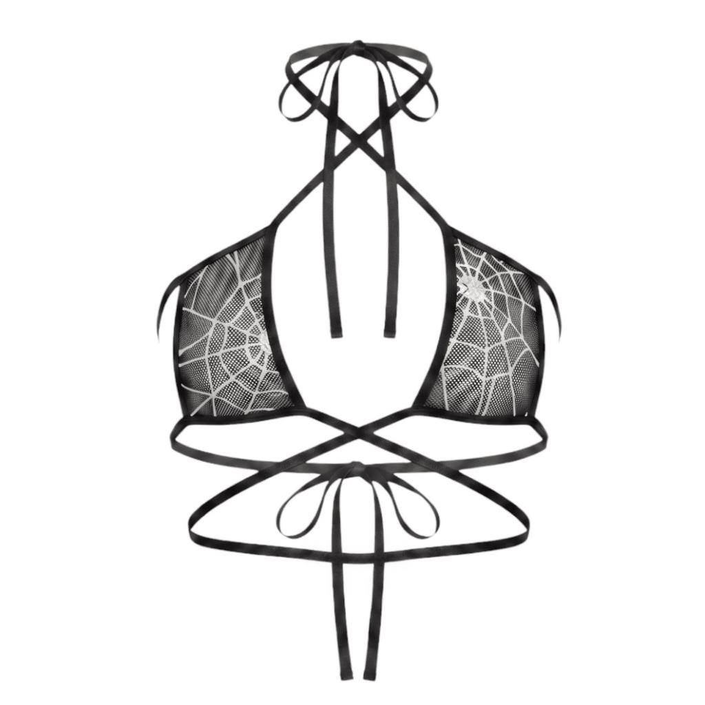 Spider Web Square Top Microkini with Barbed Wire Connectors - GrlFriday Shop
