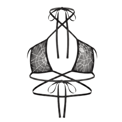 Spider Web Square Top Microkini with Barbed Wire Connectors - GrlFriday Shop