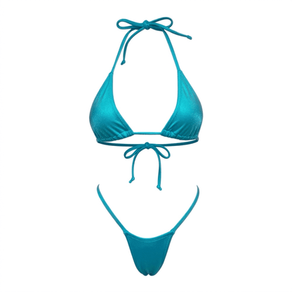 Teal G String Thong Mini Tri - Kini Set - GrlFriday Shop