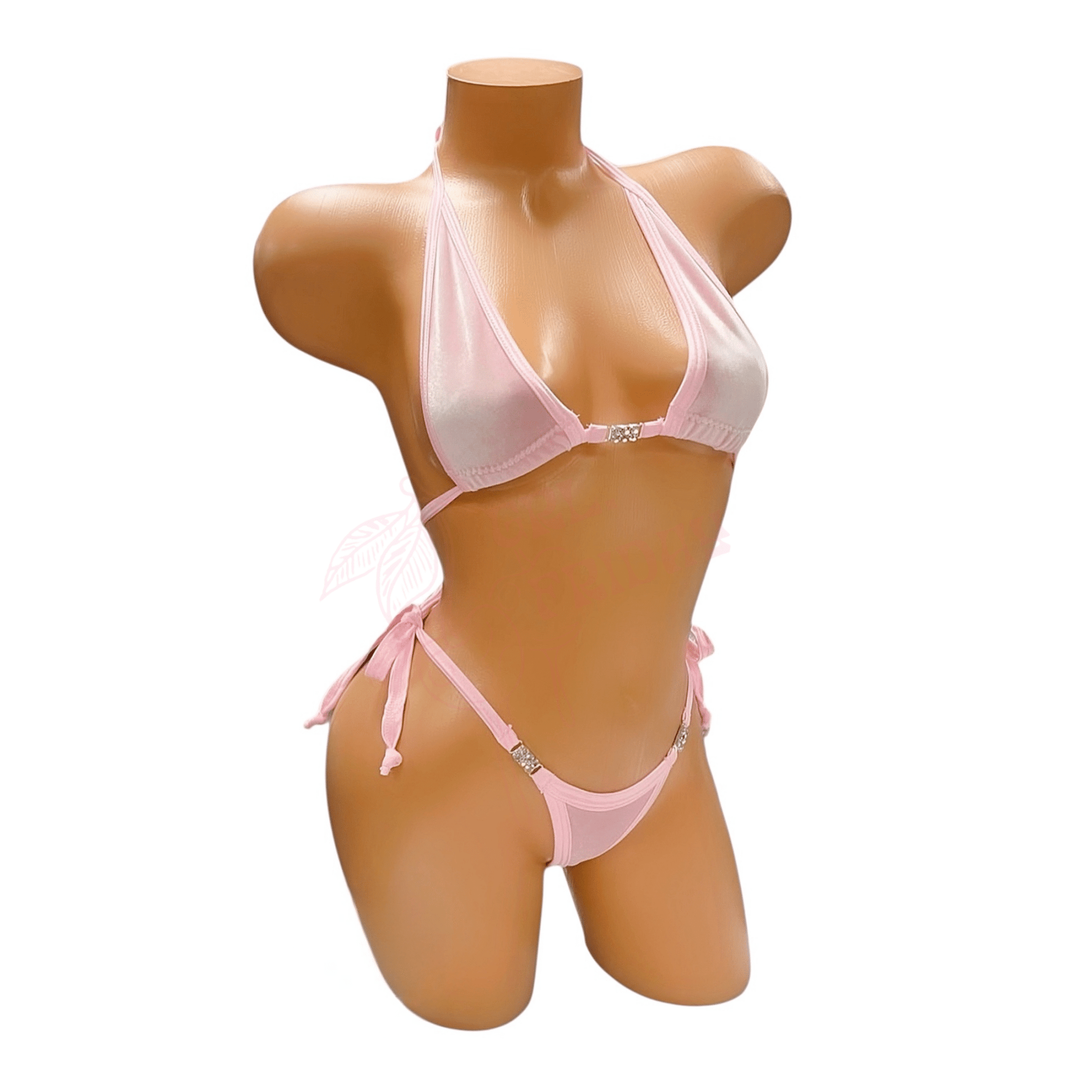Velvet Bikini Set with Rhinestone Connectors - GrlFriday Shop