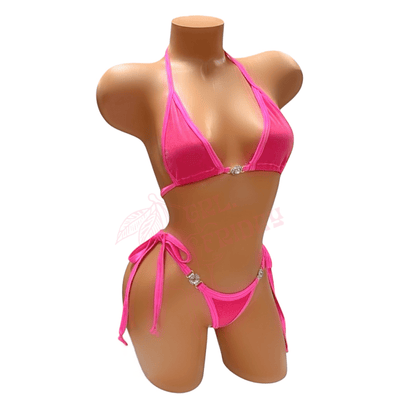 Velvet Bikini Set with Rhinestone Connectors - GrlFriday Shop