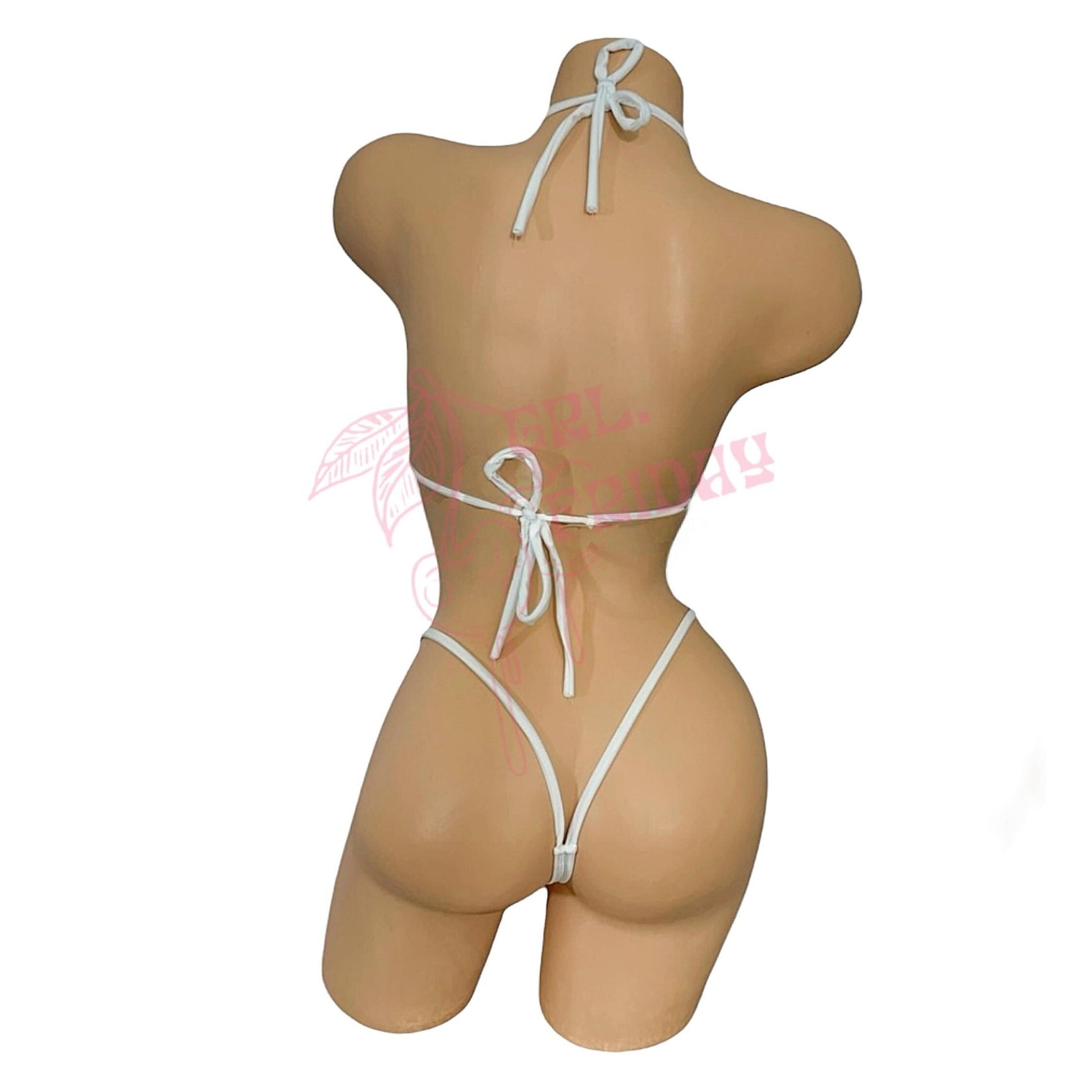 White G String Thong Mini Tri - Kini Set - GrlFriday Shop